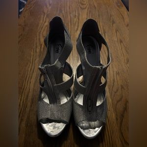 Silver women’s high heels